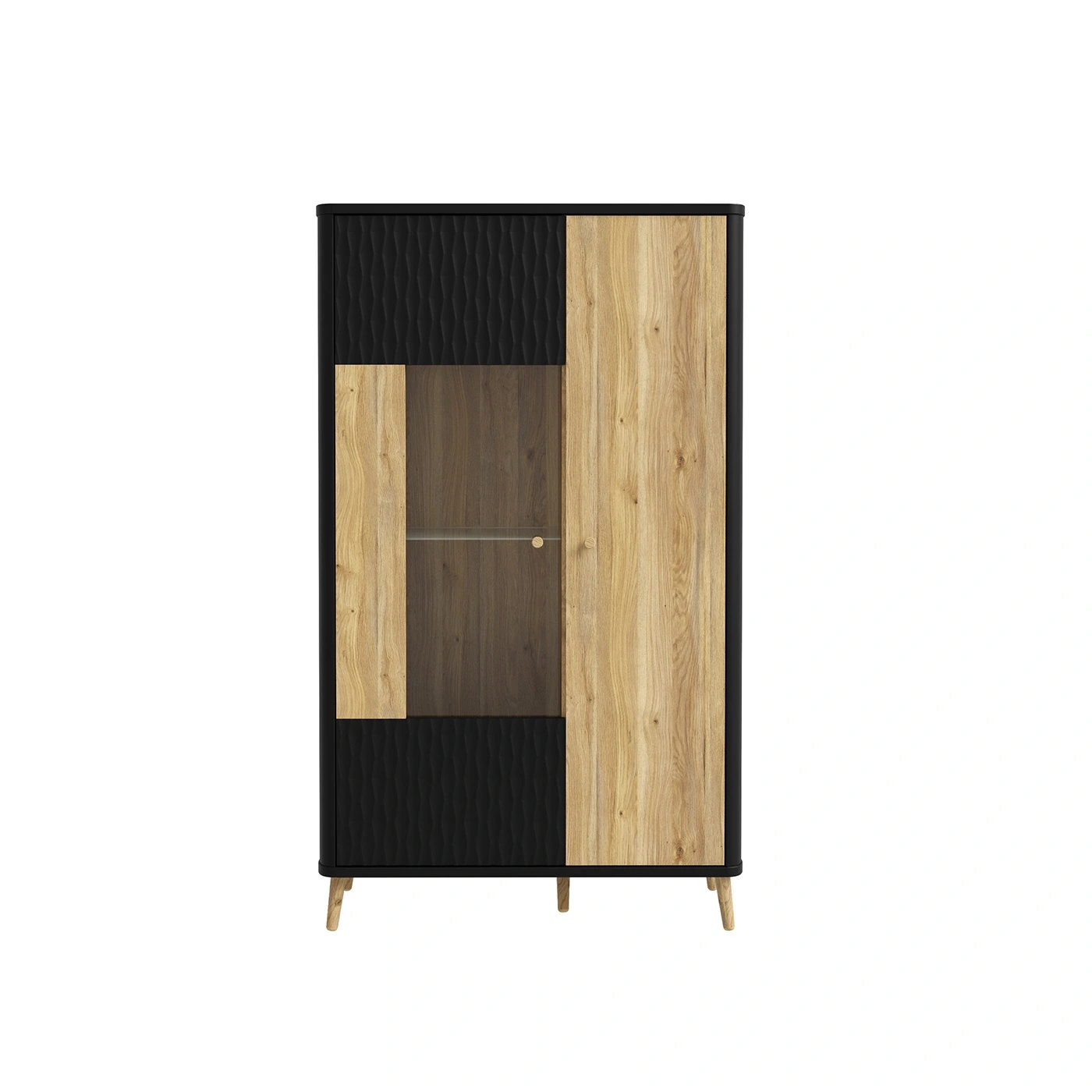 vetrina finitura rovere mauvella e nero
