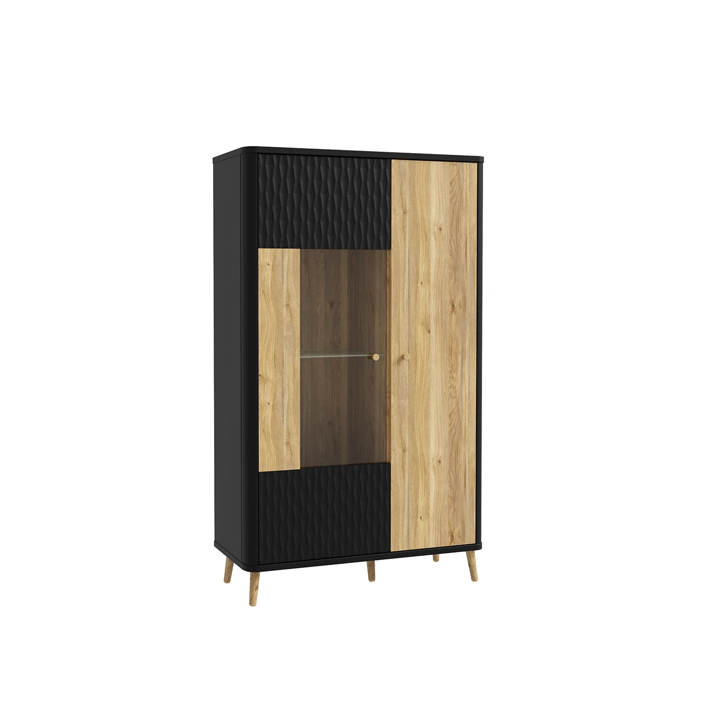 vetrina finitura rovere mauvella e nero