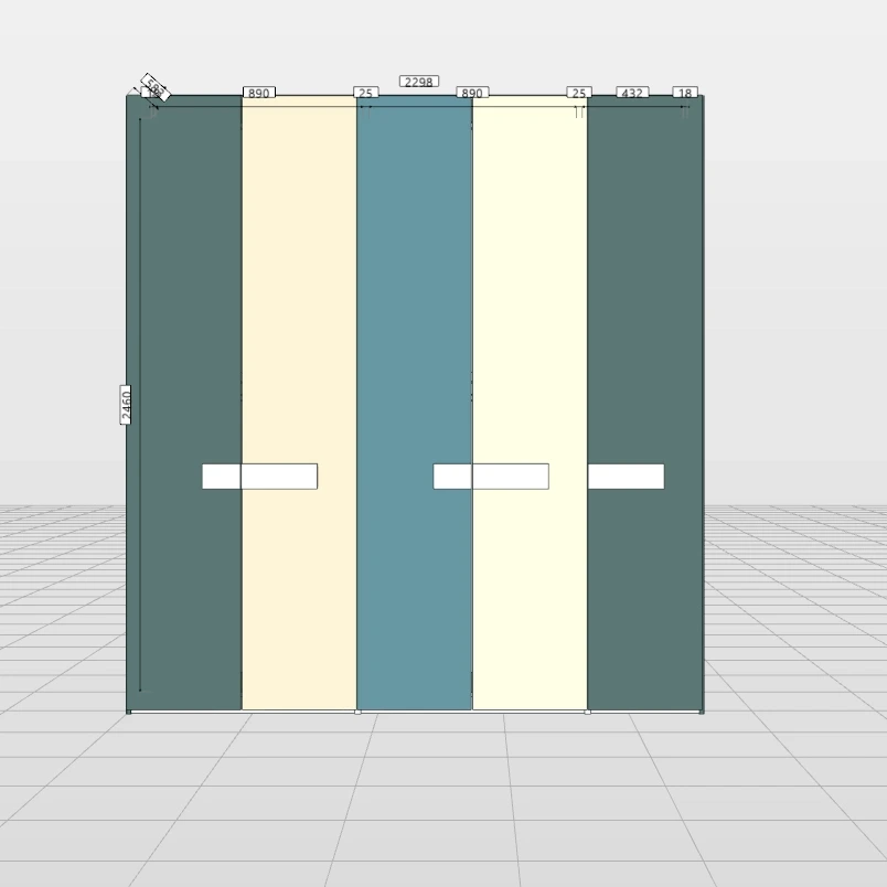 Armadio 5 ante battenti, L.230 H.246 P.61, Laccato Zenzero Shop