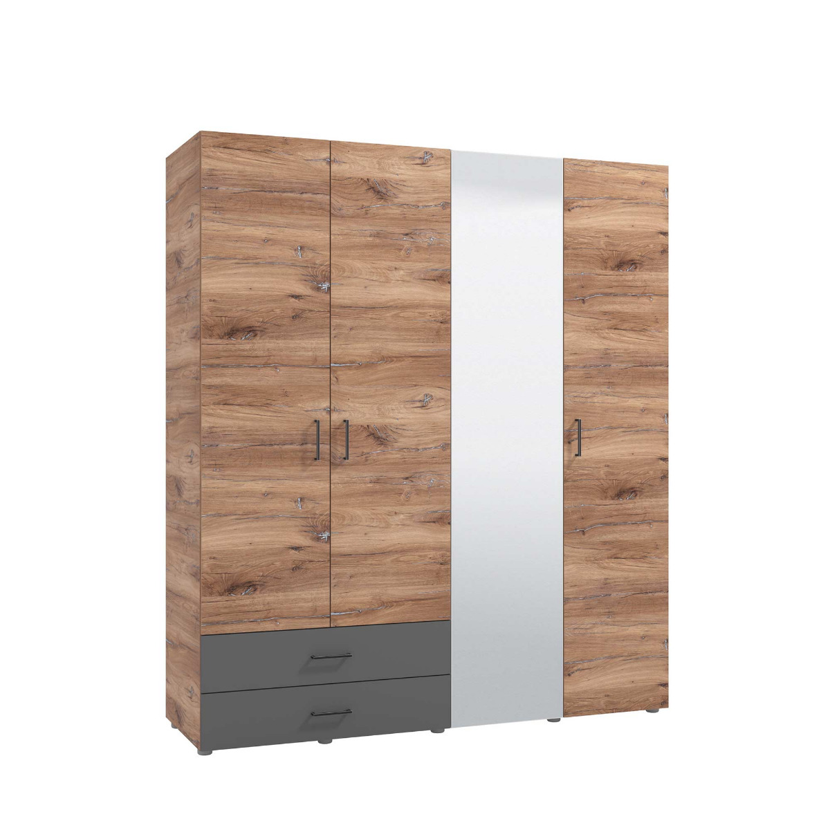 armadio industry 4 ante con specchio, battente