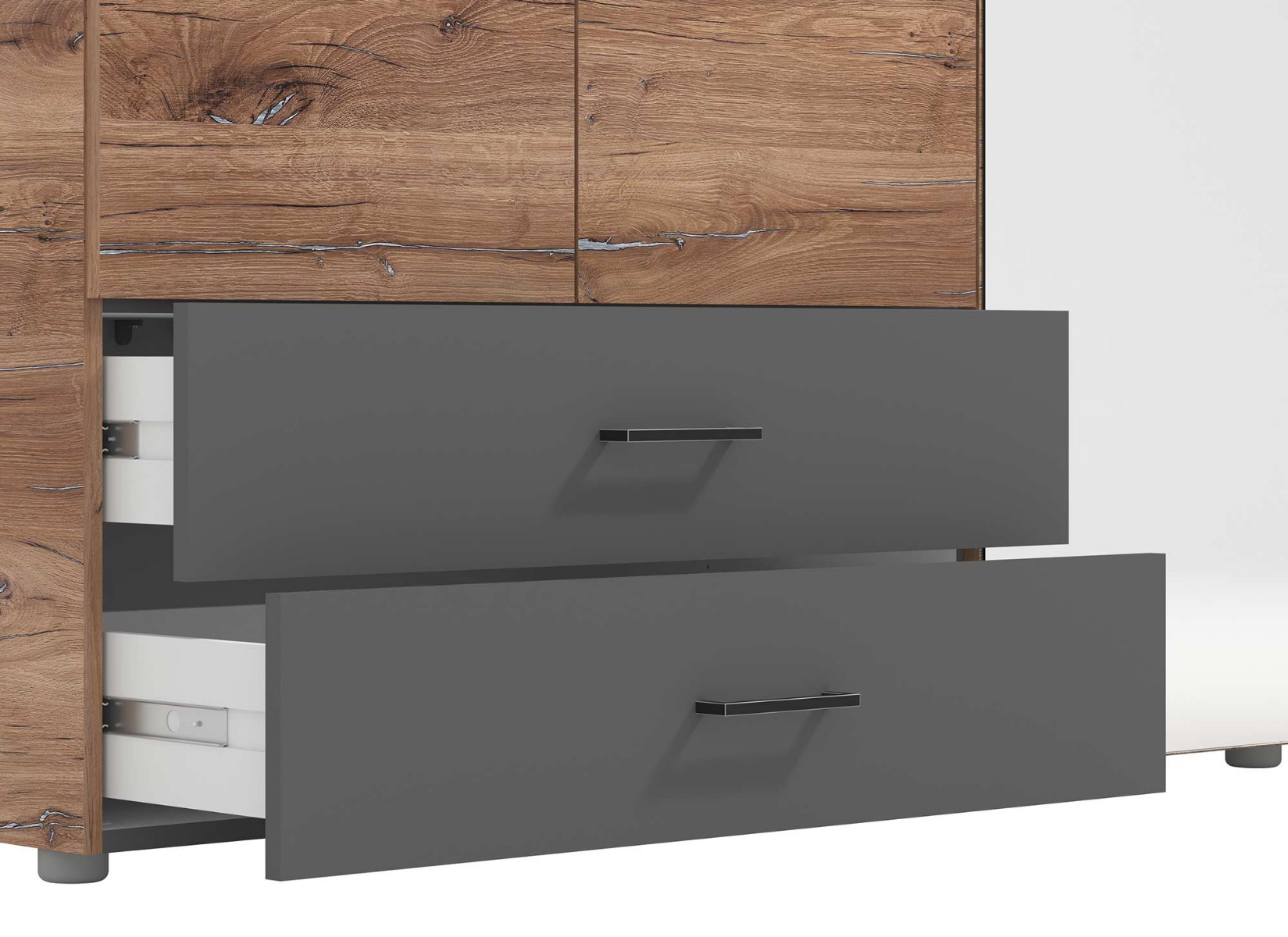 armadio industry 4 ante con specchio, battente