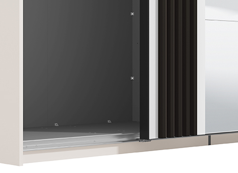 Armadio bianco moderno bicolore ante scorrevoli