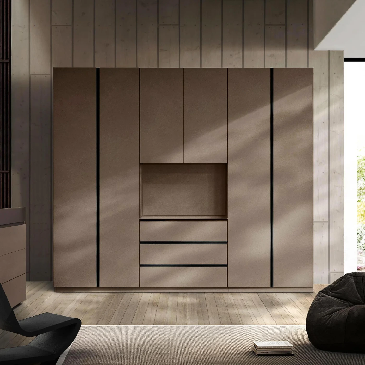 Armadio con tv girevole, finitura Bronzo, prevendita a prezzo scontato, spedizione gratuita