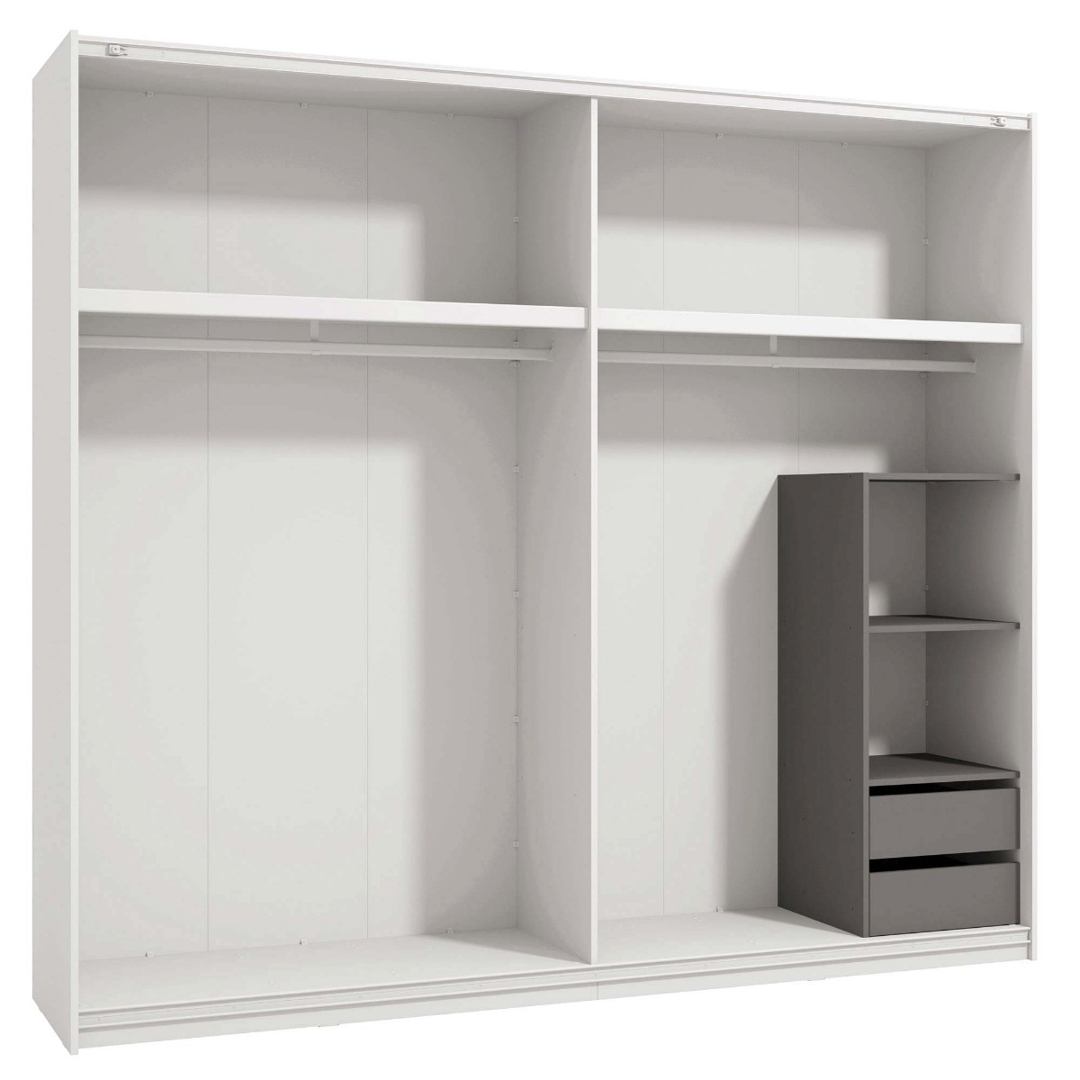 Armadio bianco moderno bicolore ante scorrevoli