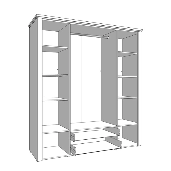 armadio grafite e rovere