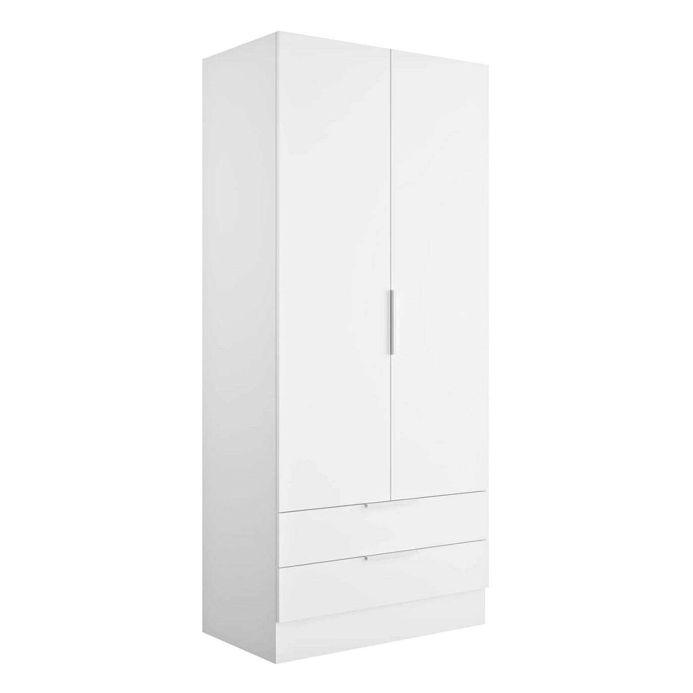 Armadio multiuso 2 cassetti, bianco, made in Italy Zenzero Shop