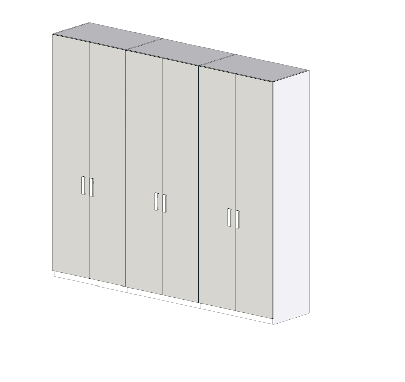 Armadio camerette a 6 ante, Gesso e Bianco opaco, L.270
