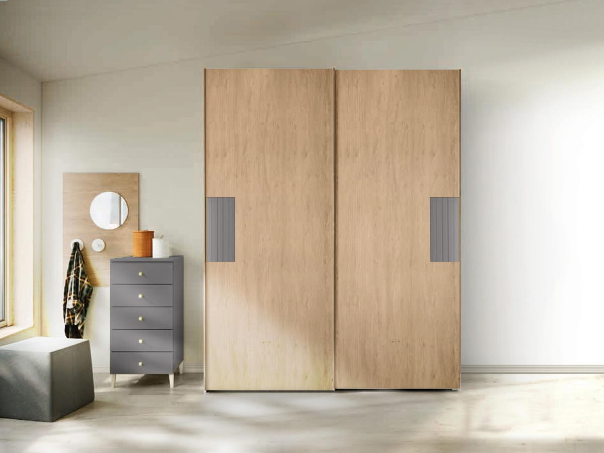 Armadio scorrevole Royal oak e Grigio titanio