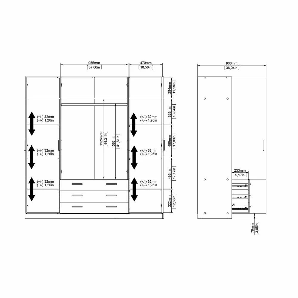 armadio con ripiano interno 