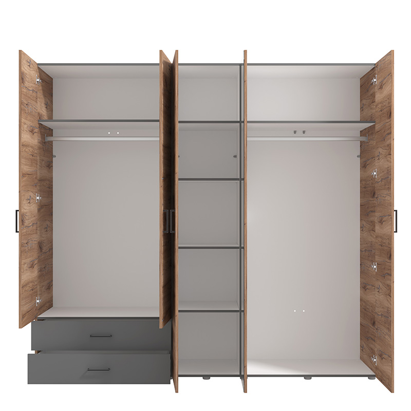 armadio moderno bicolore, ante battenti