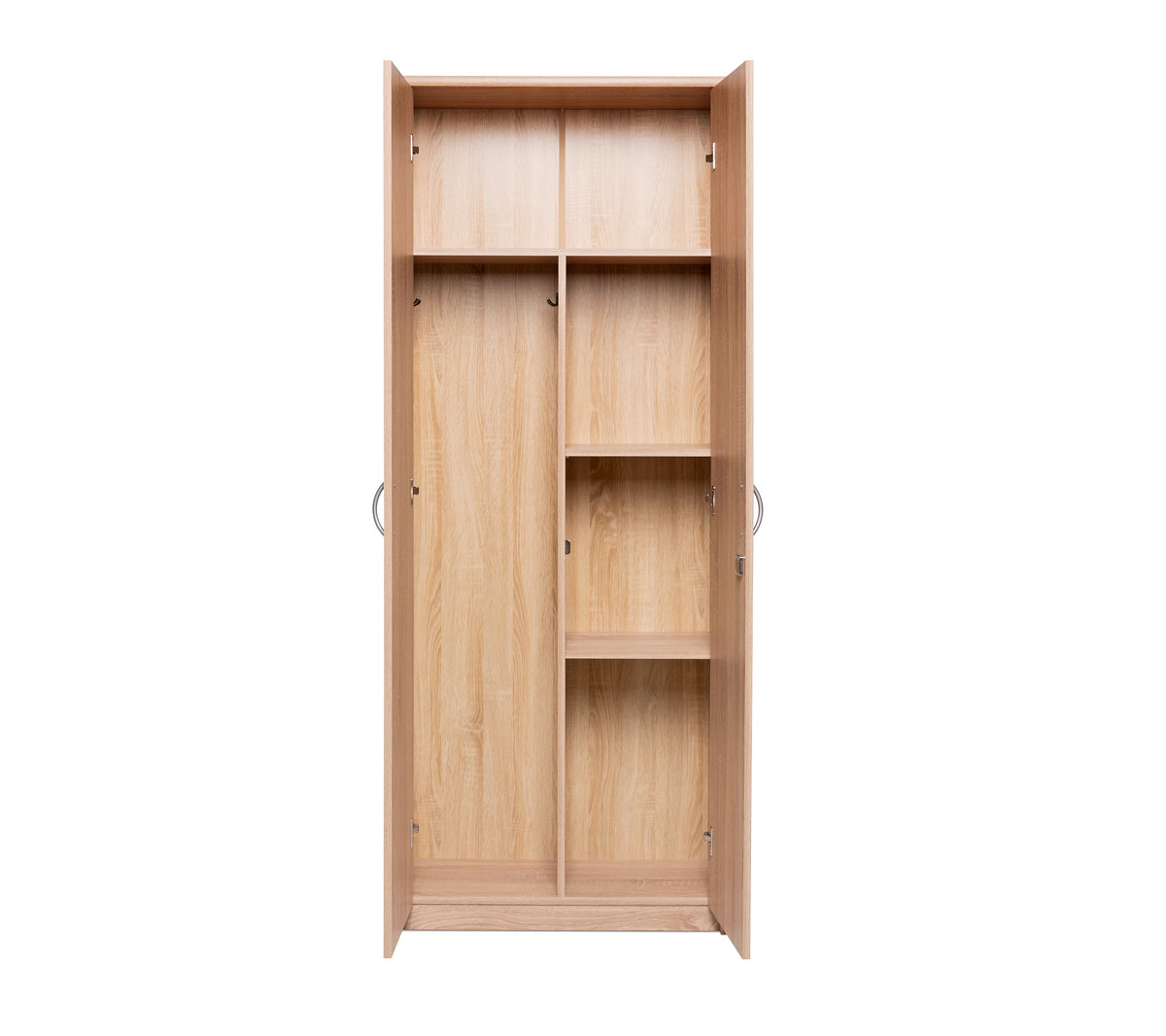 Armadio porta scope, multiuso, 4 ante, finitura Rovere Sonoma