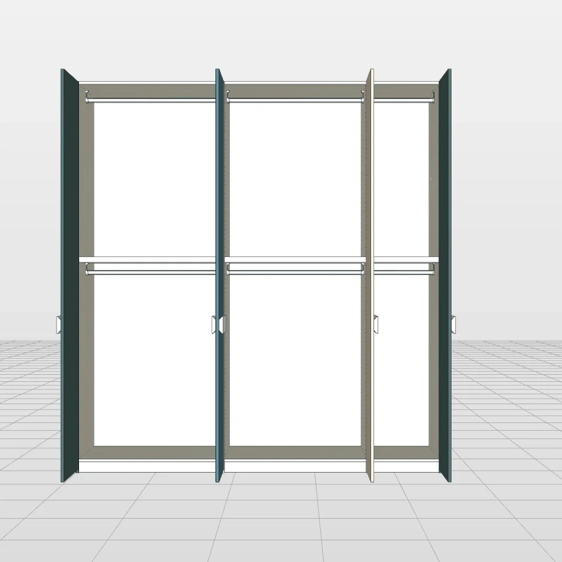 Armadio 5 ante battenti, L.230 H.246 P.61, Laccato Zenzero Shop