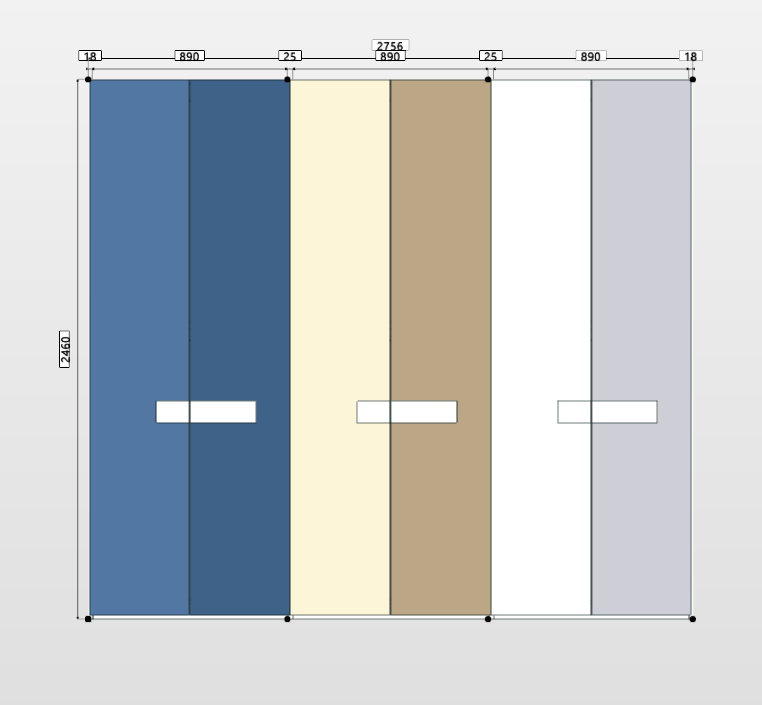 Armadio 6 ante battenti, Laccato, L.276 H.246 P.61 Zenzero Shop