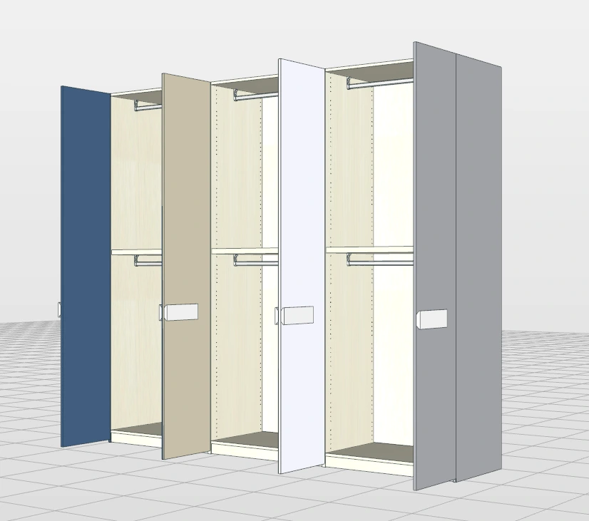 Armadio 6 ante battenti, Laccato, L.276 H.246 P.61 Zenzero Shop