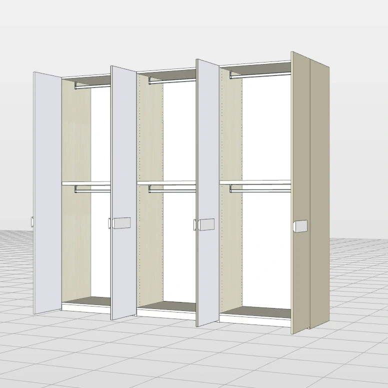 Armadio 6 ante battenti, L.276 H.246 P.61, Laccato Zenzero Shop