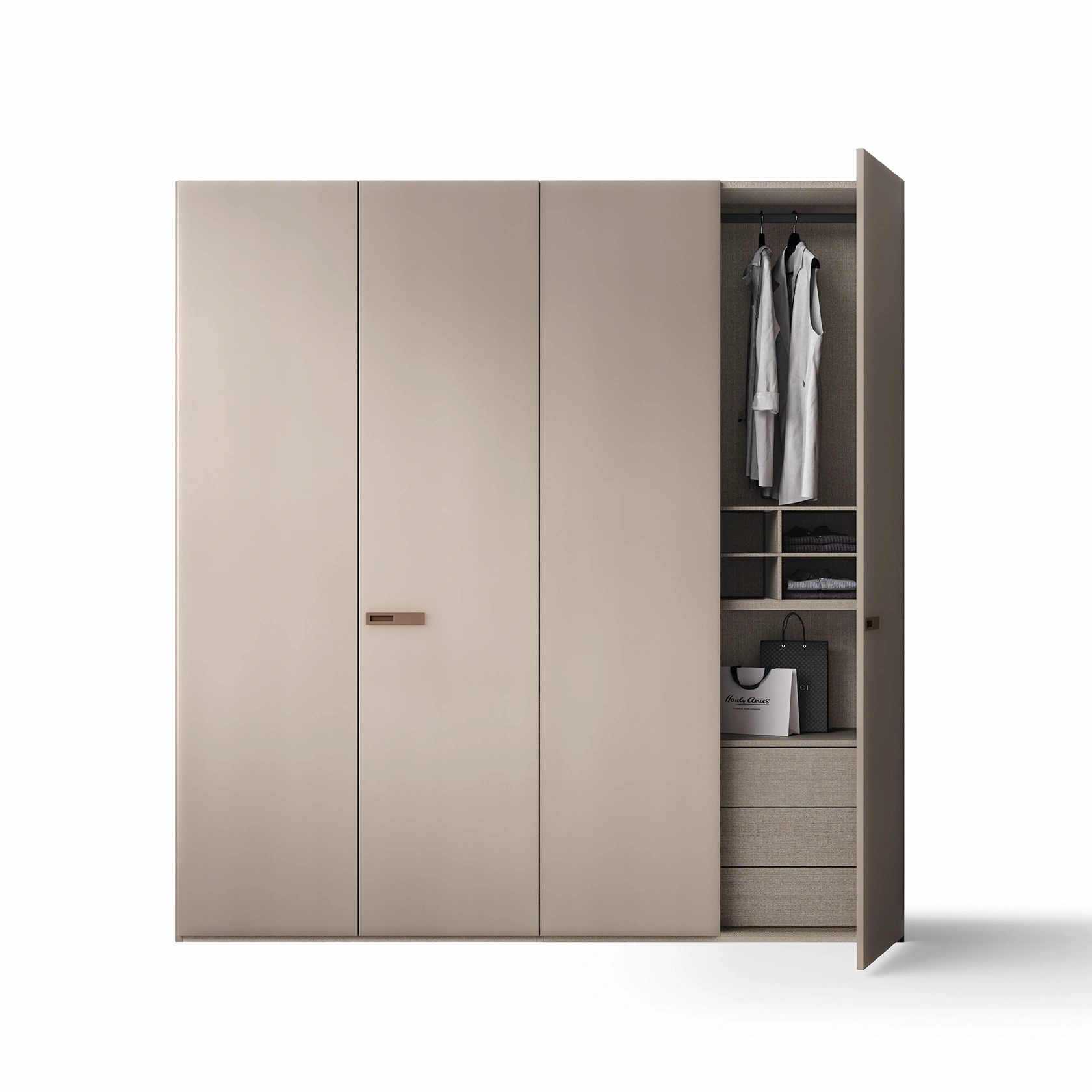 armadio moderno laccato cipria