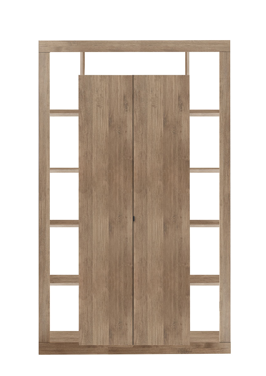Colonna libreria, dispensa a 2 ante, finitura Mercure, Made in Italy