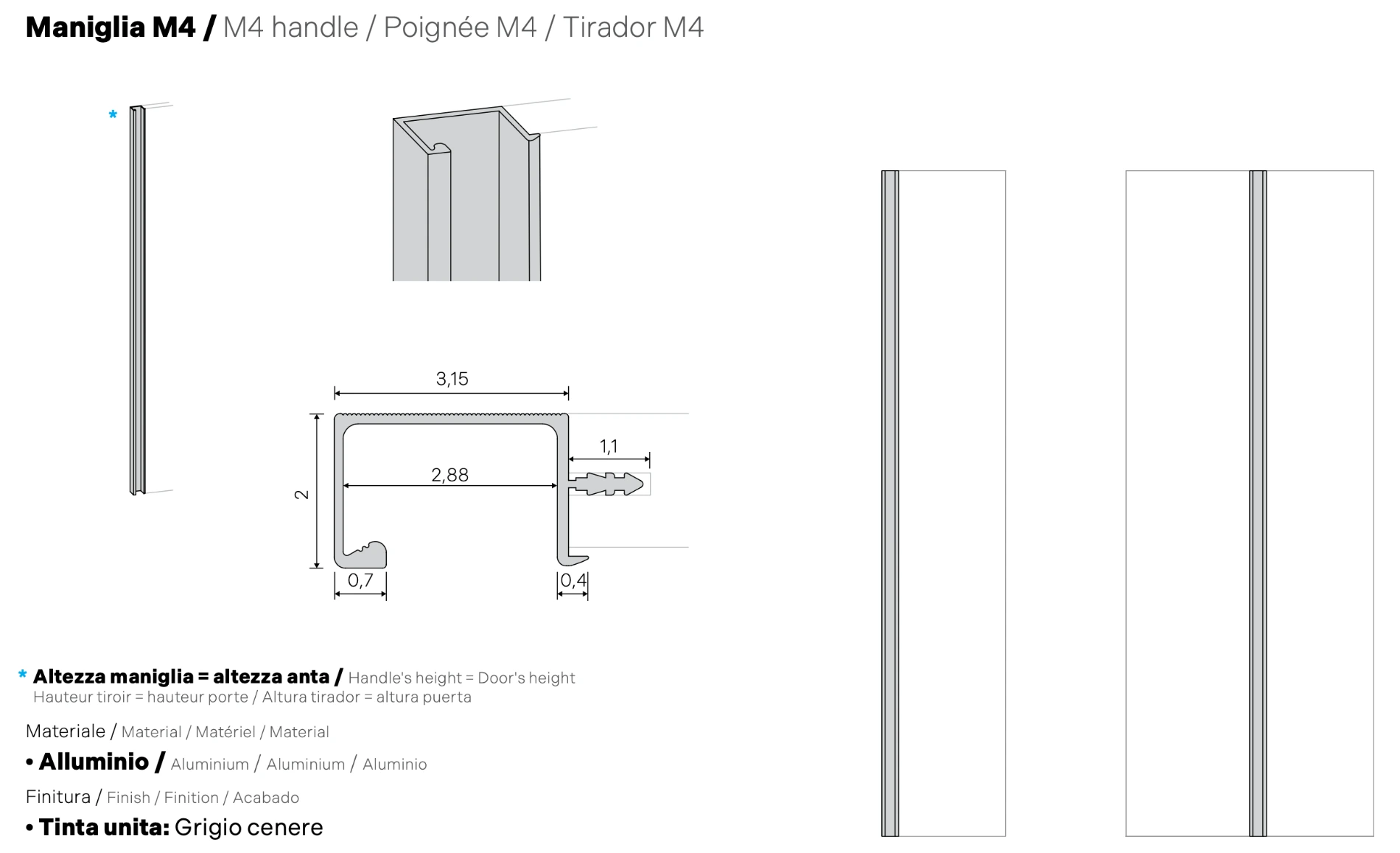 Armadio 8 ante battenti, Noce biondo con specchio, L.365
