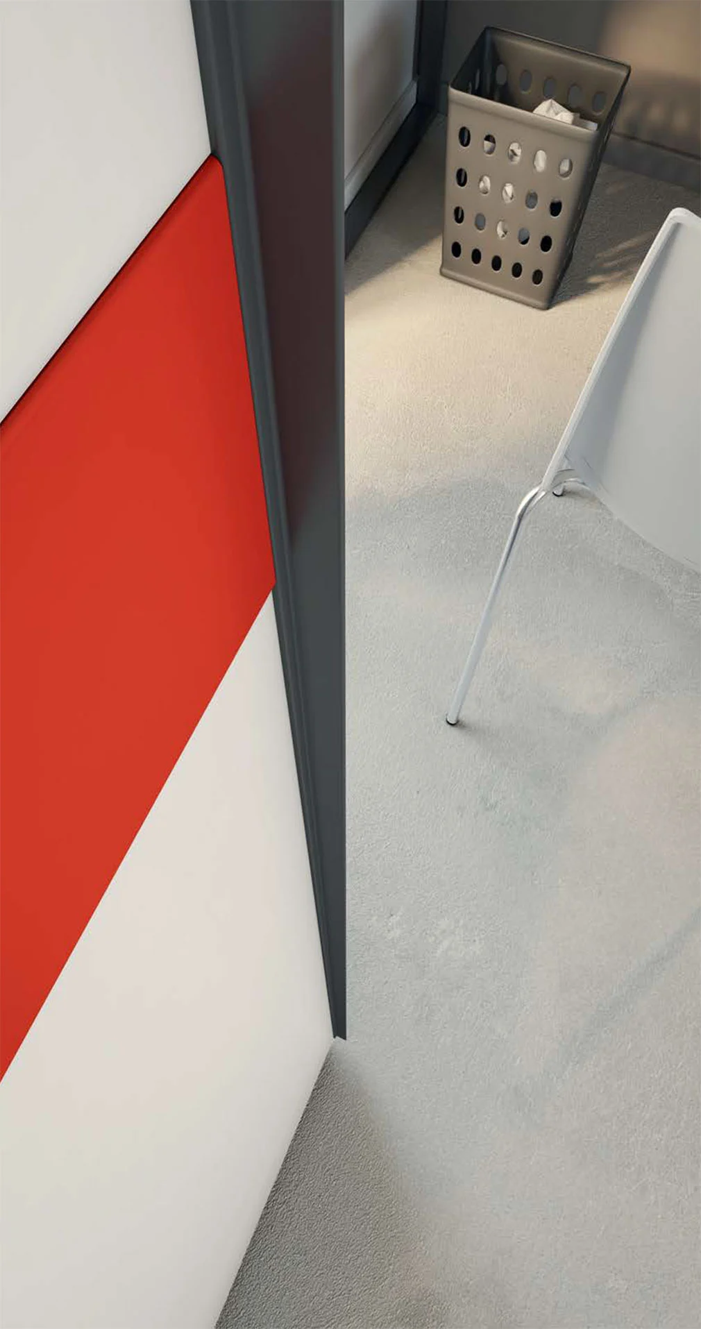 armadio bianco e rosso