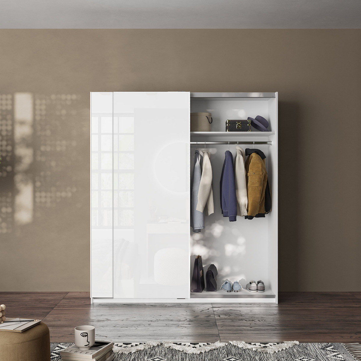 armadio piccolo moderno bianco lucido