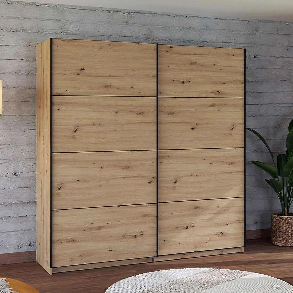 armadio rovere naturale scorrevole