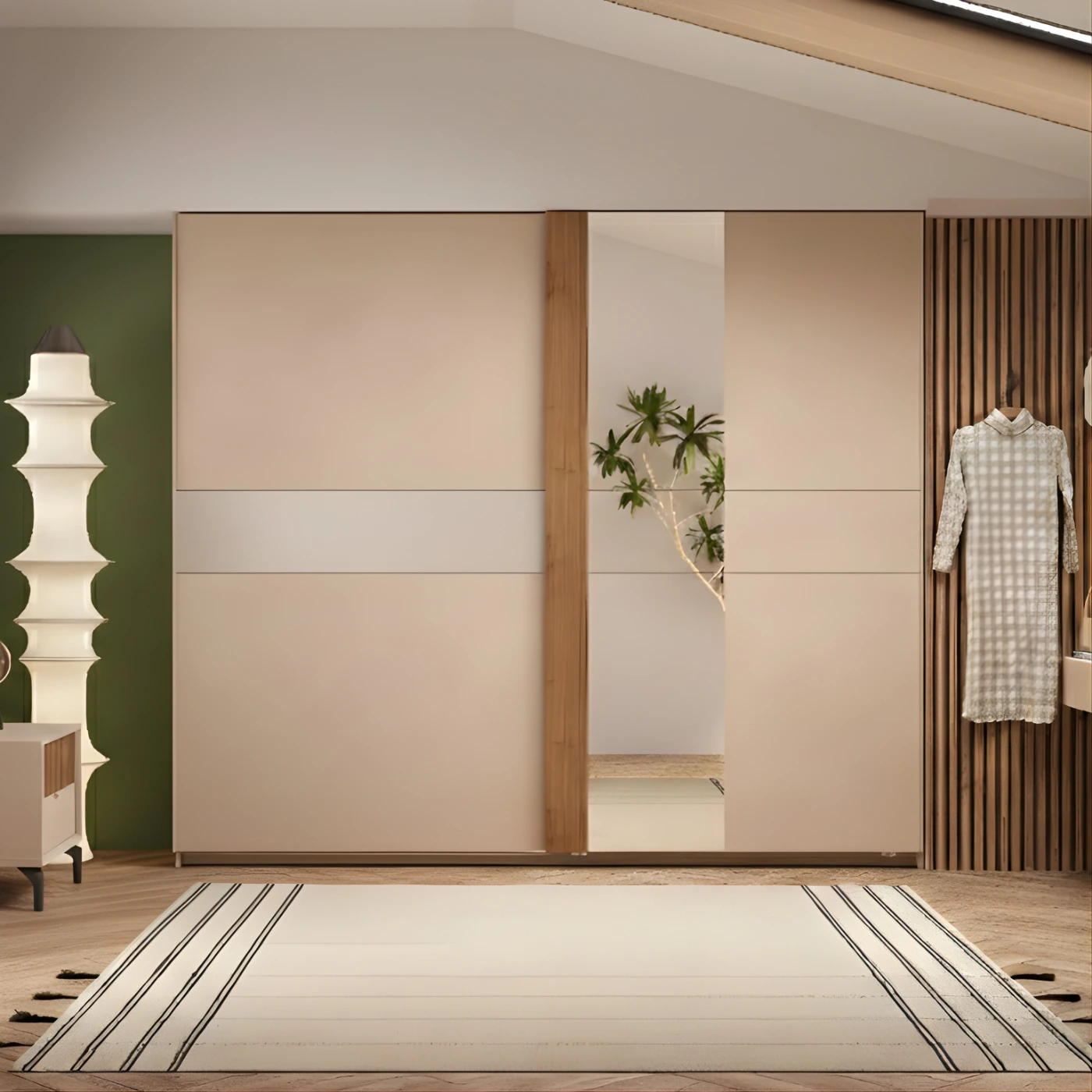 armadio scorrevole cashmere e noce