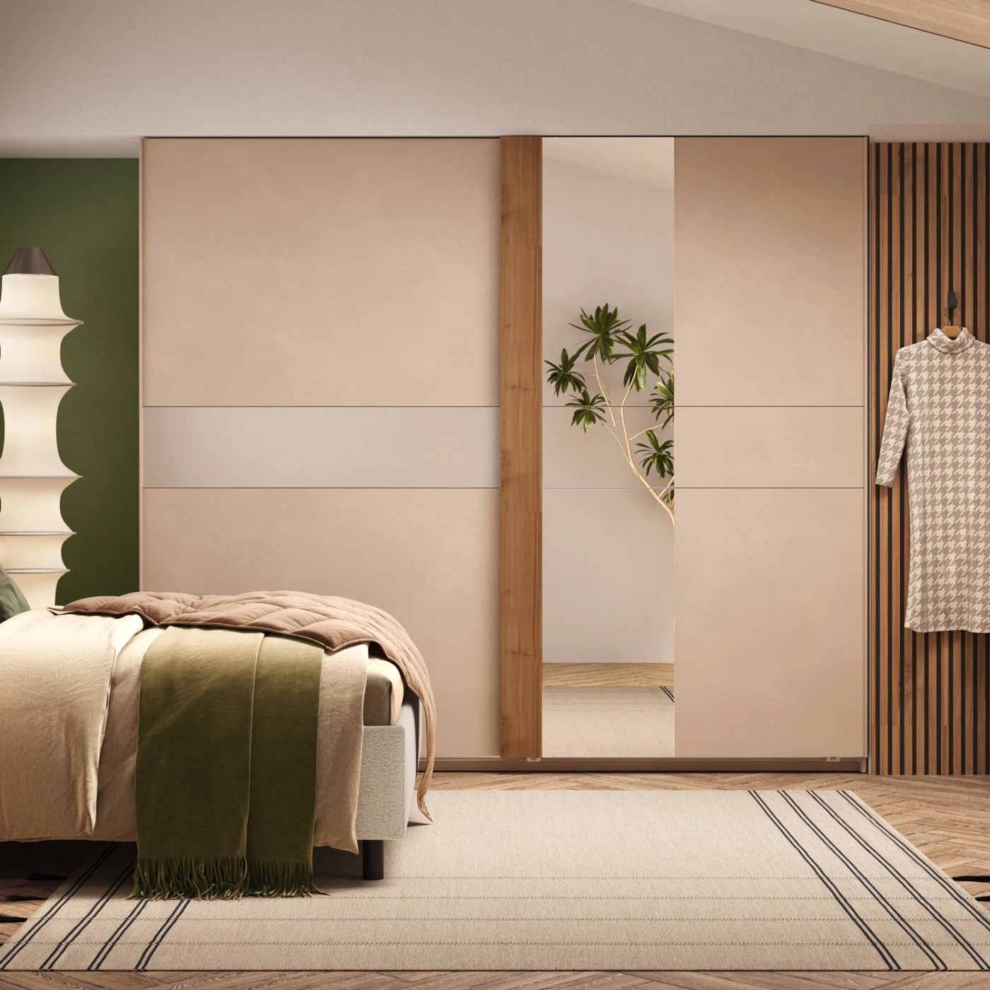 armadio scorrevole cashmere e noce