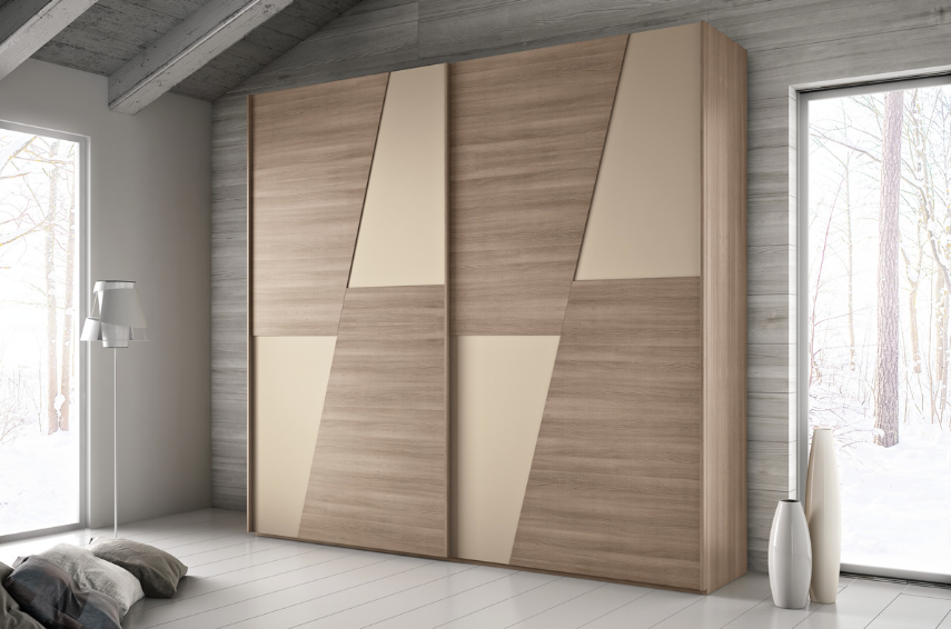 Armadio 2 ante scorrevoli olmo e Terra opaco
