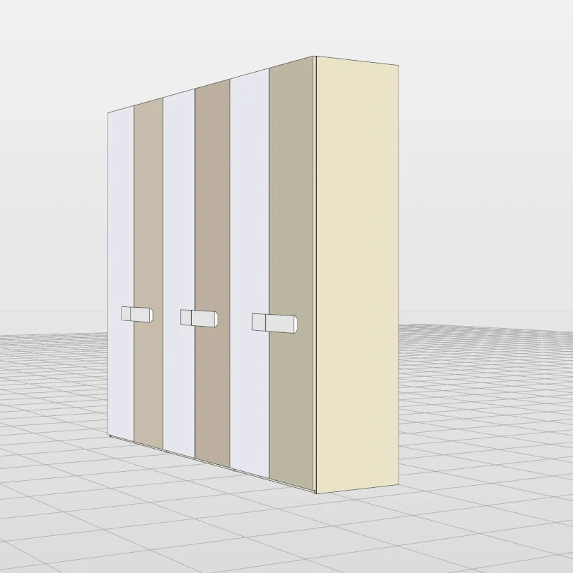 Armadio 6 ante battenti, L.276 H.246 P.61, Laccato Zenzero Shop