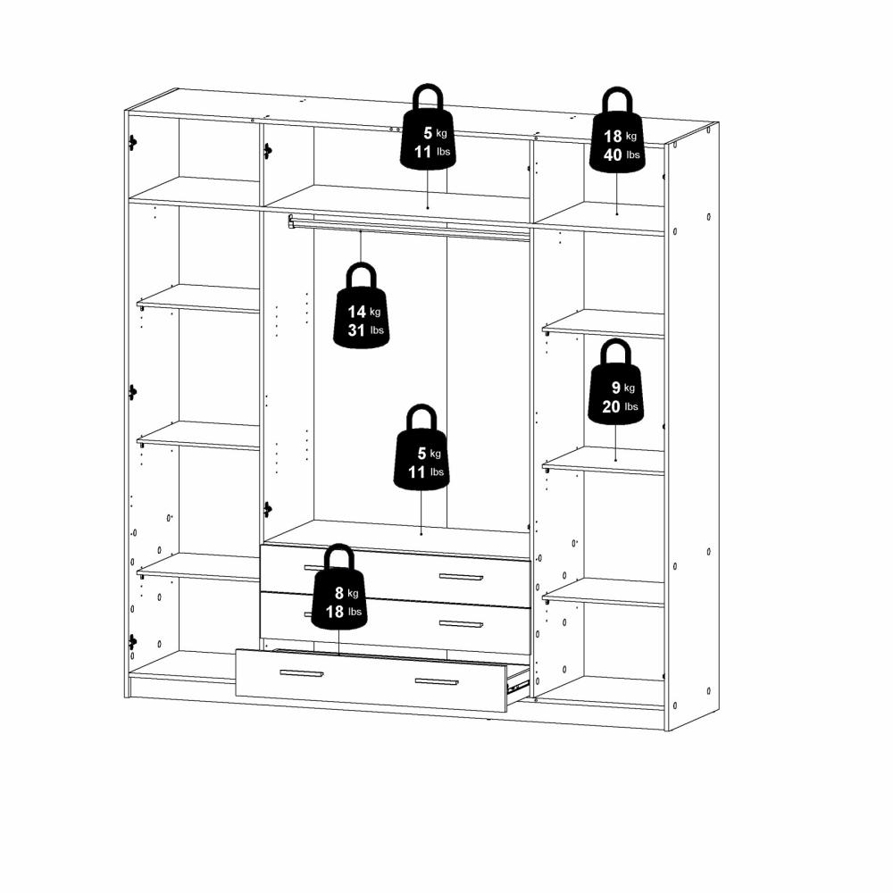 armadio con cassetti 