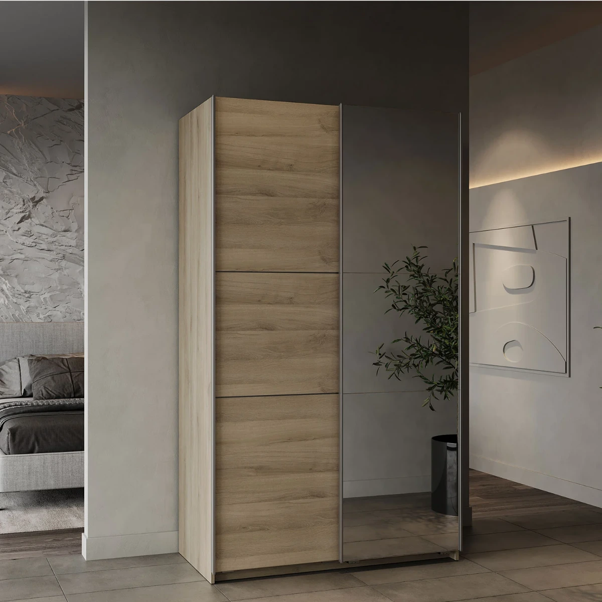 armadio moderno piccolo con specchio