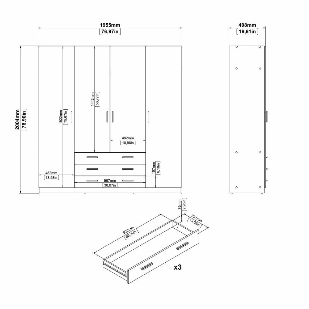 armadio con ripiano interno 