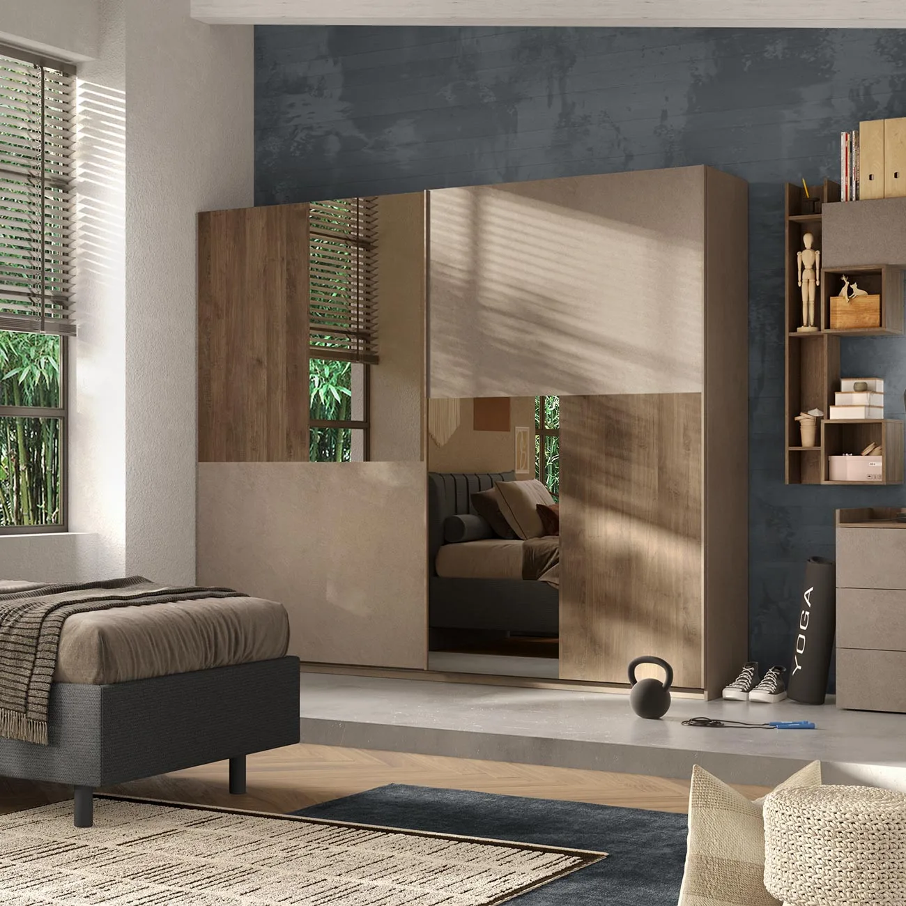 armadio scorrevole bronzo