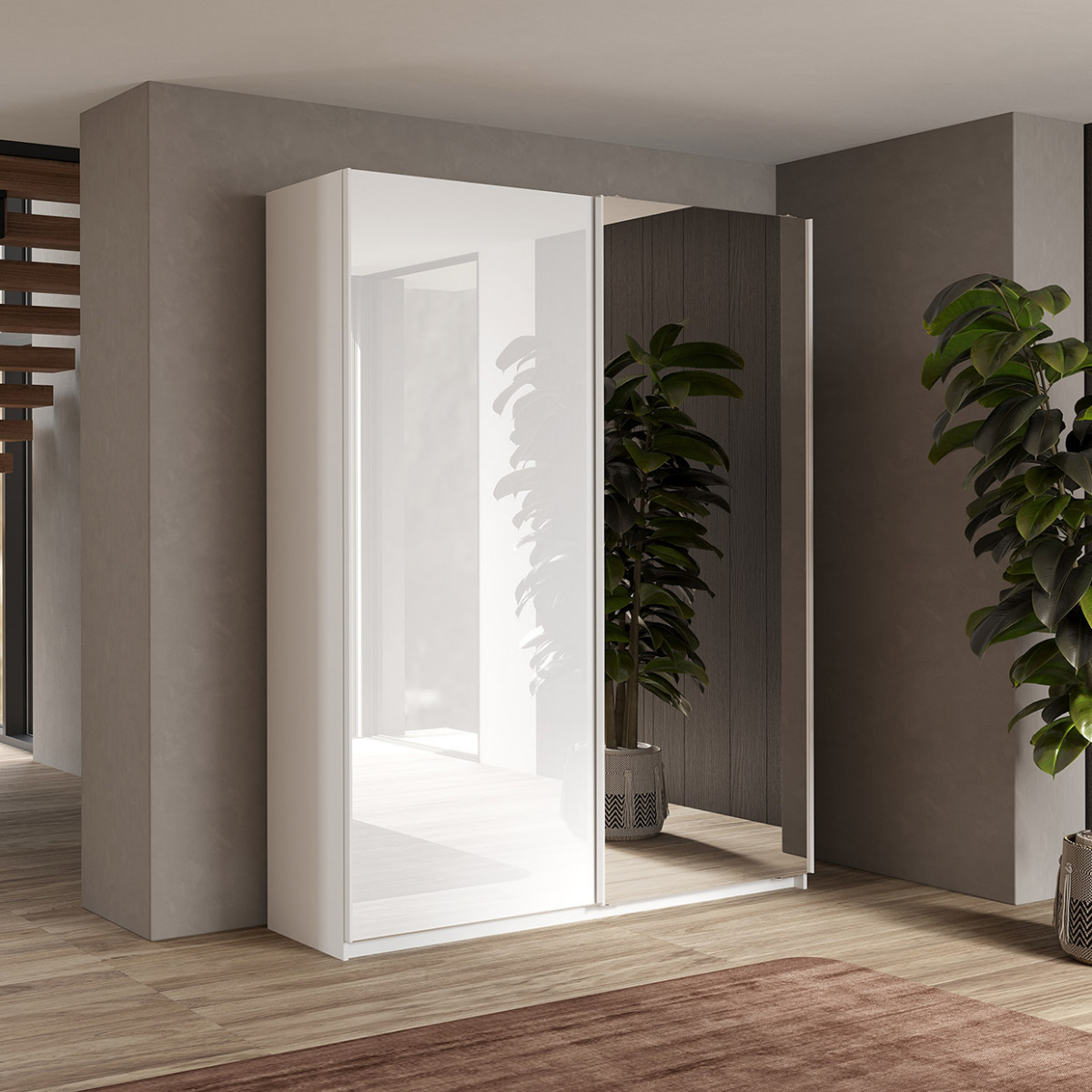 armadio con specchio moderno