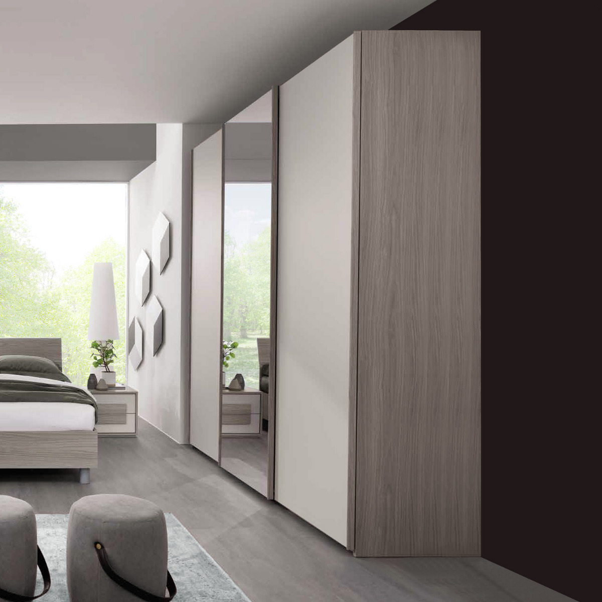 armadio scorrevole cenere