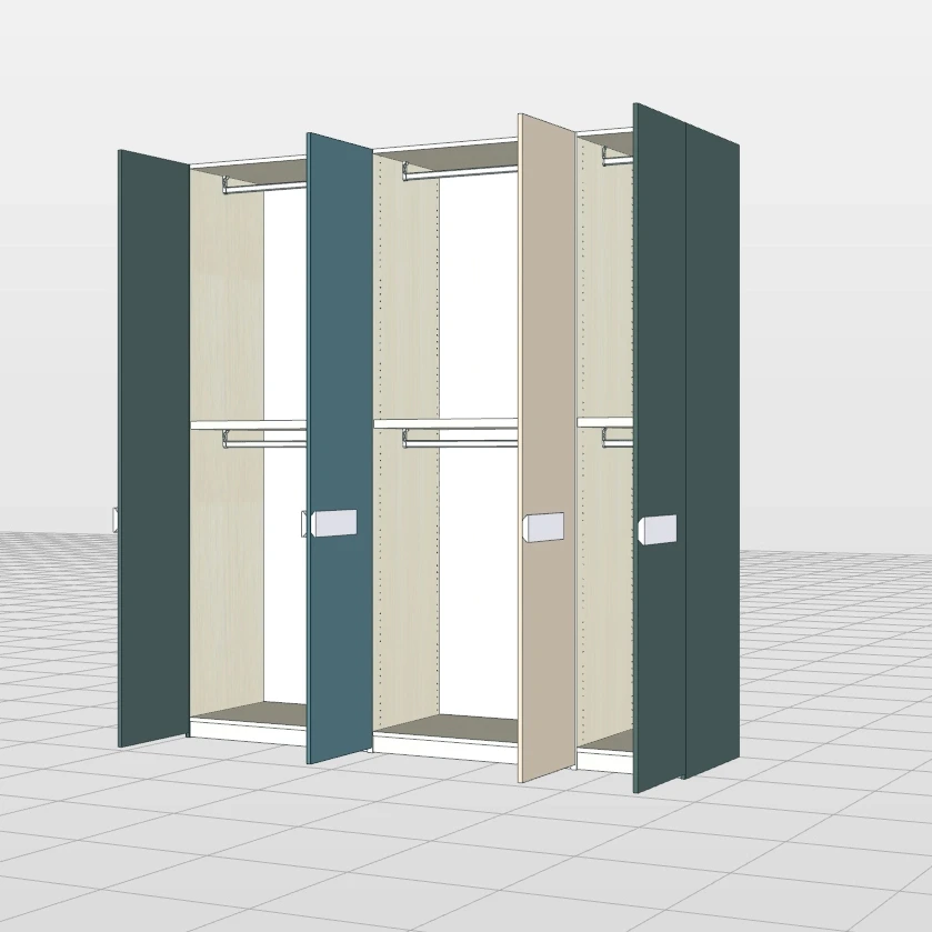 Armadio 5 ante battenti, L.230 H.246 P.61, Laccato Zenzero Shop