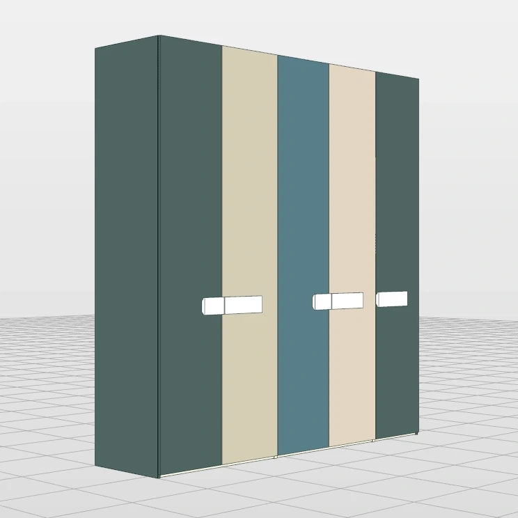 Armadio 5 ante battenti, L.230 H.246 P.61, Laccato Zenzero Shop