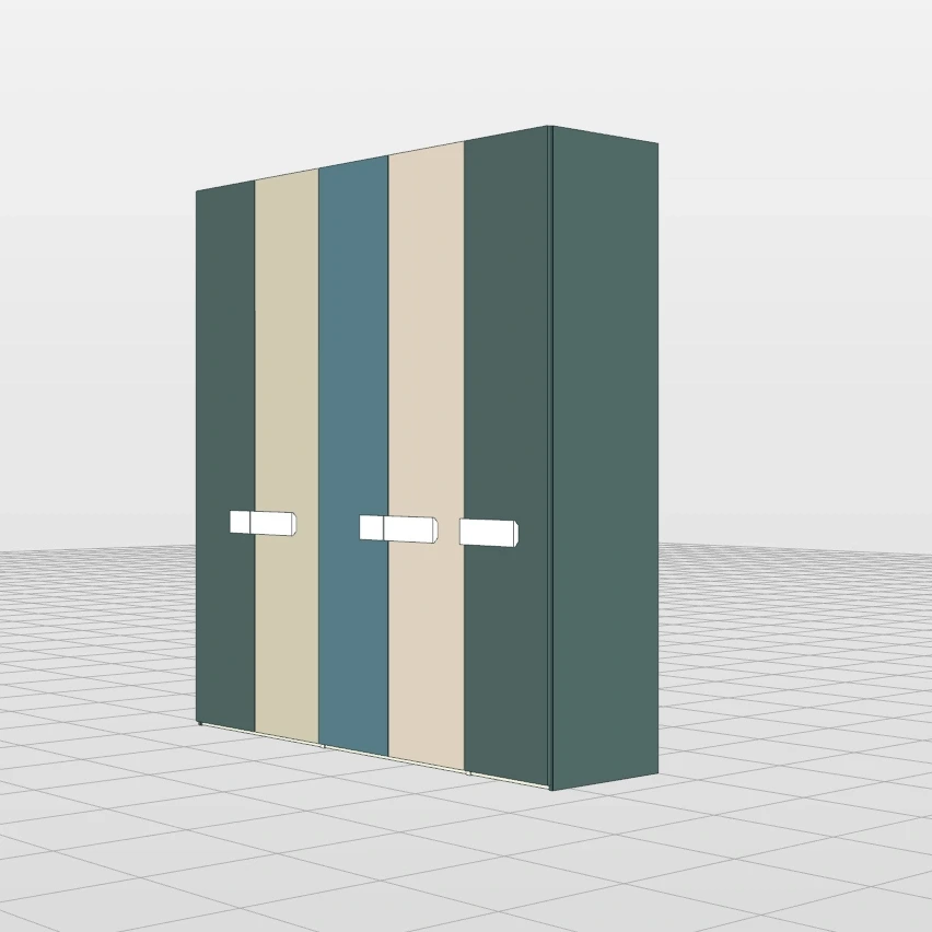 Armadio 5 ante battenti, L.230 H.246 P.61, Laccato Zenzero Shop