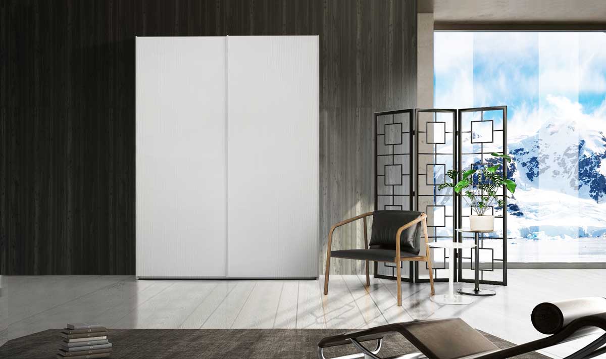 Armadio per camere matrimoniali, 2 ante scorrevoli, Bianco altea