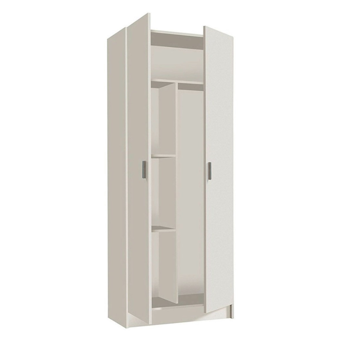 Armadio porta scope, multiuso, 2 ante, finitura bianco