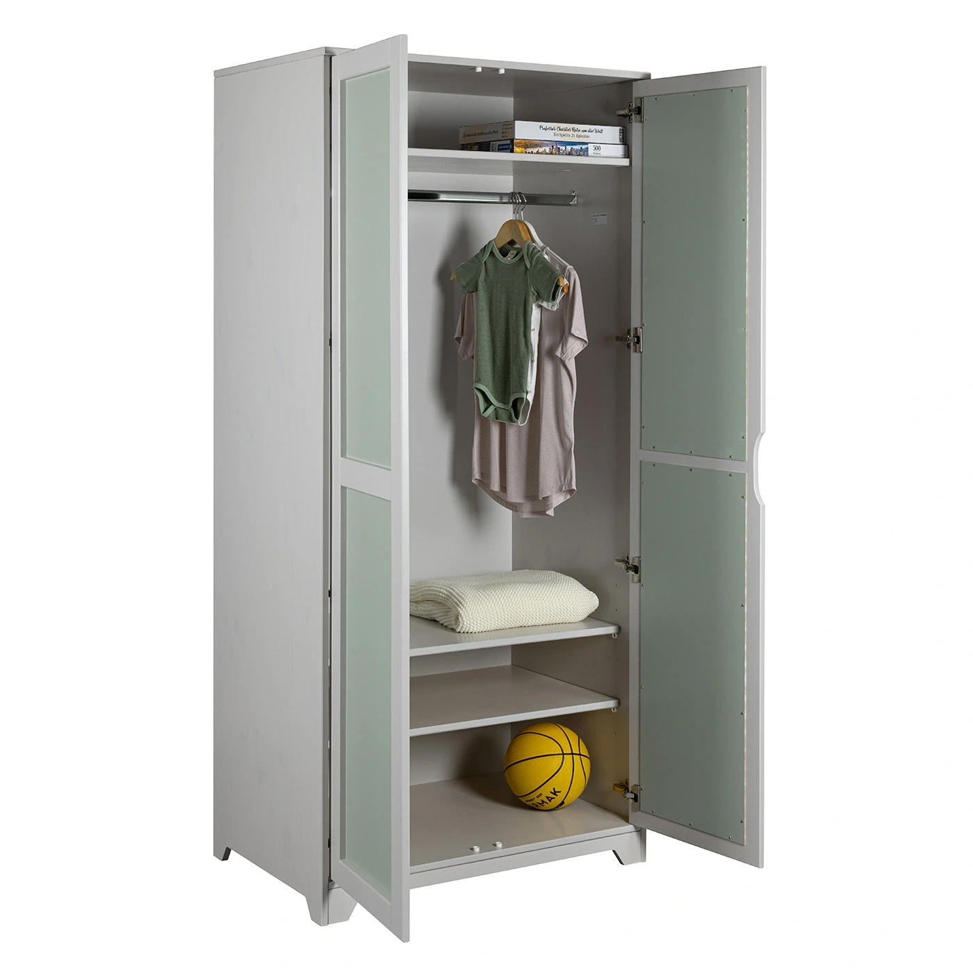 Armadio per cameretta, Grigio chiaro e Salvia, 92x59x205 h cm Zenzero Shop