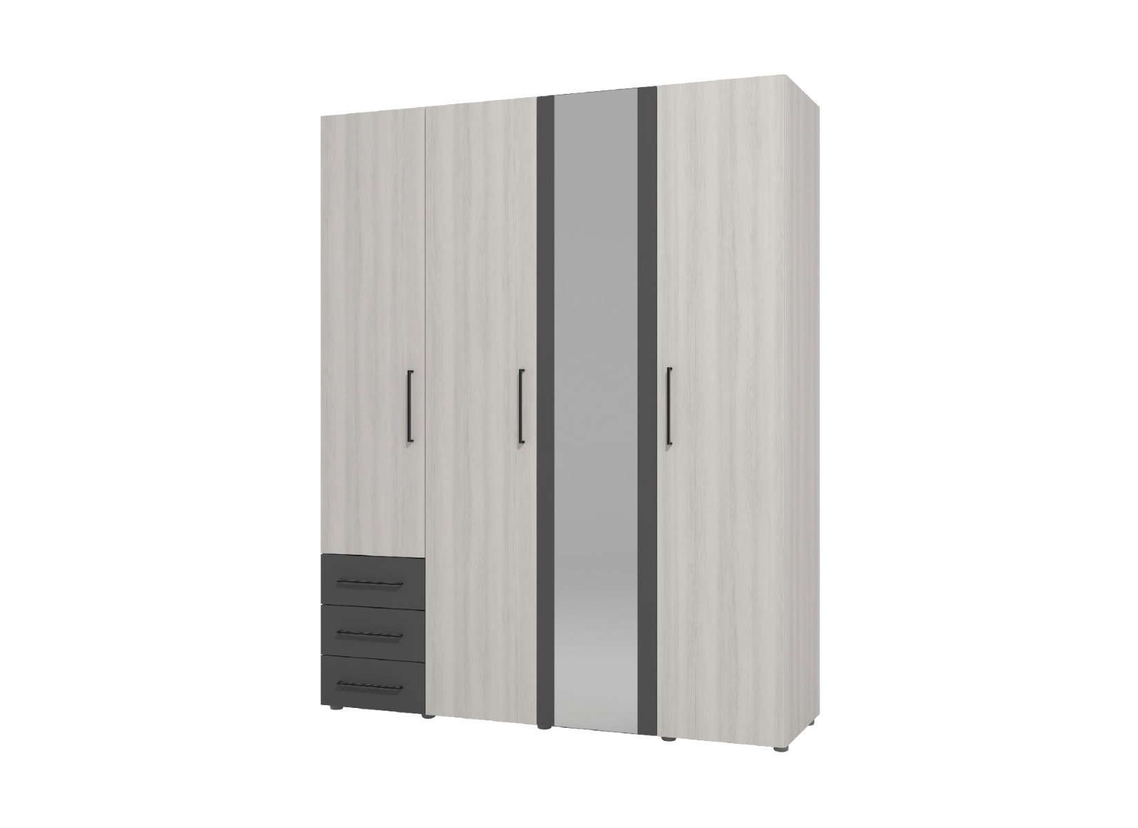 armadio stile industriale bianco frassino