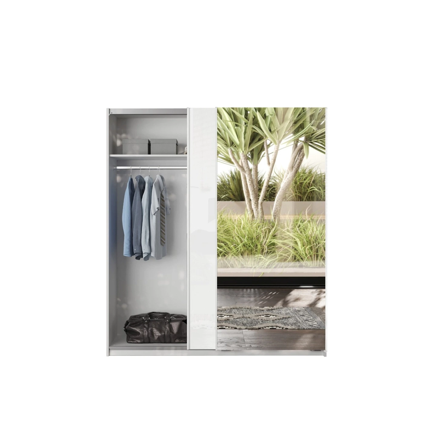 armadio con specchio moderno