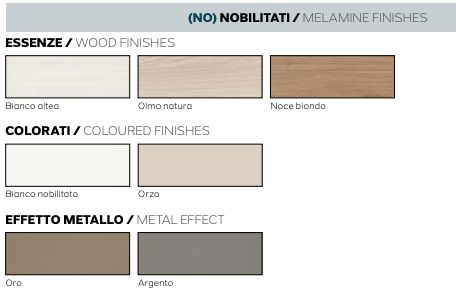 Letto matrimoniale con contenitore e testiera in Larice Bianco ed inserto Grigio Cenere