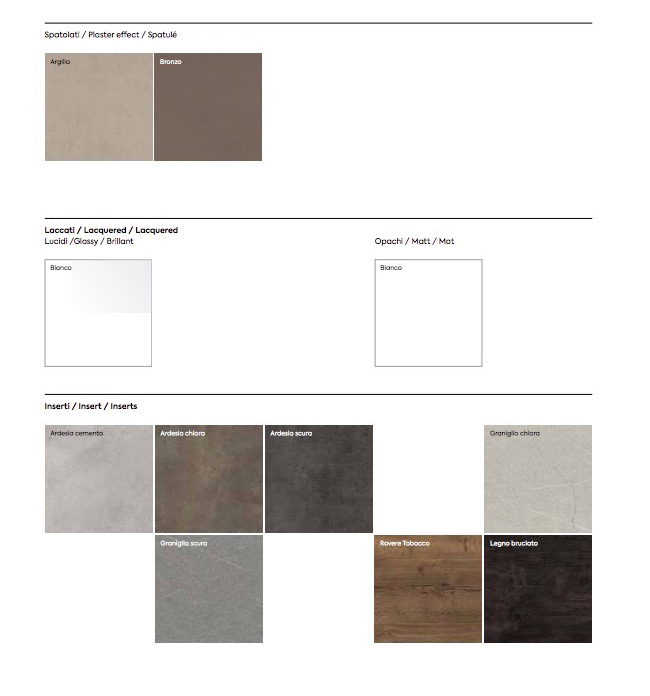 Comò moderno Santorini bicolor in finitura Bianco altea e Graniglia chiara