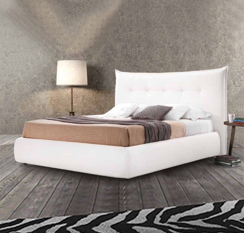 Letto matrimoniale contenitore prezzi scontati, letto in ecopelle bianca 