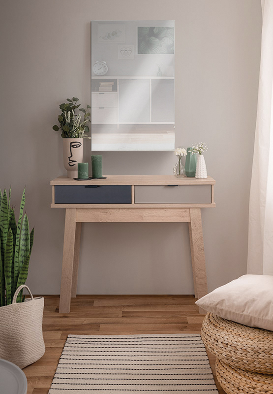 Consolle Rosvik in finitura Grigio Seta e Grigio Perla