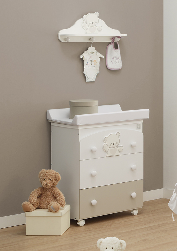 Bagnetto neonati Mr.Bear, Bianco e Choco con decori orsetto