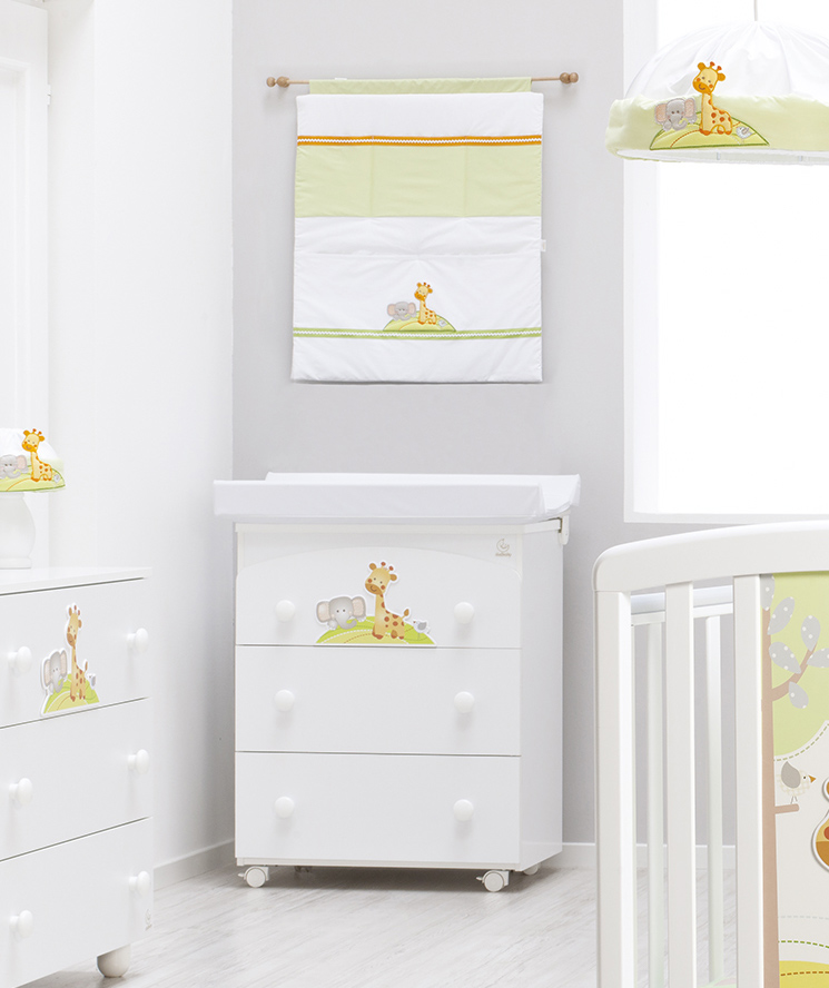 Bagnetto per neonati Melman, Bianco con decori colorati