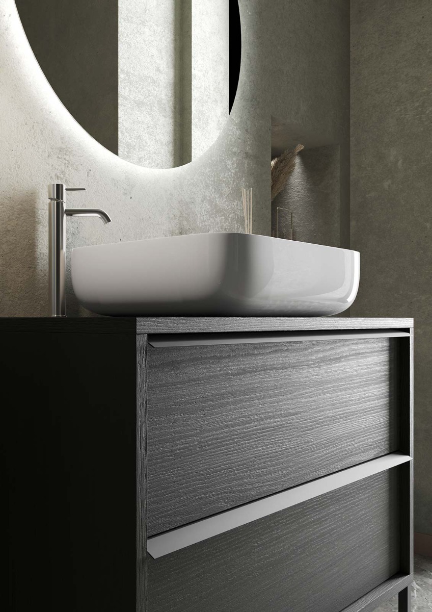 bagno con lavabo incluso nero